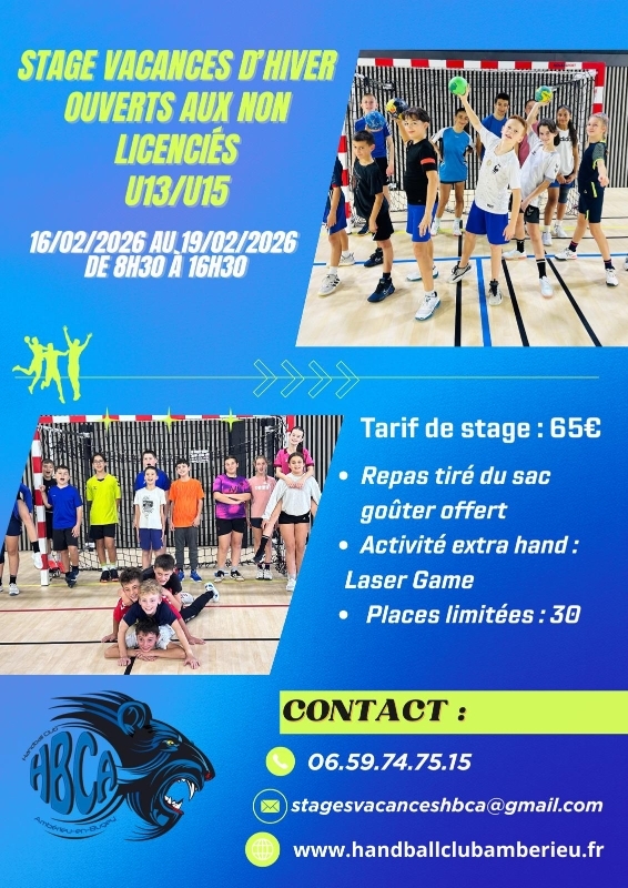 Stage vacances d'hiver