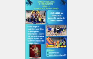Stage vacances de printemps