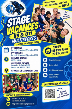 Stage vacances de Toussaint